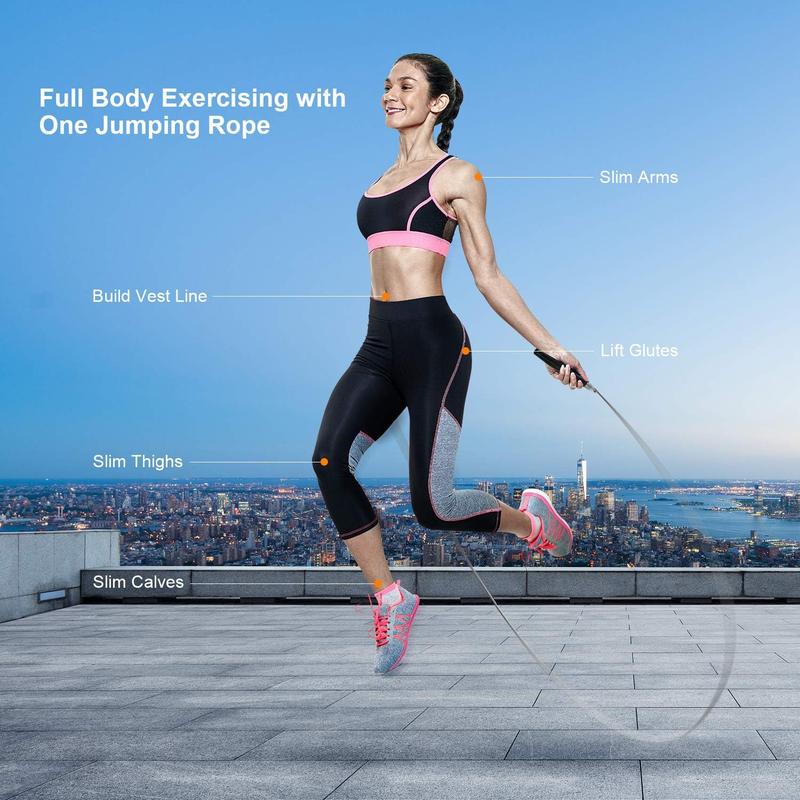 Jump Rope, High Speed Weighted Jump Rope -  Tangle-Free - Self-Locking Screw-Free Design - Jump Ropes for Fitness - Skipping Rope for Workout Fitness, Crossfit & Home Exercises