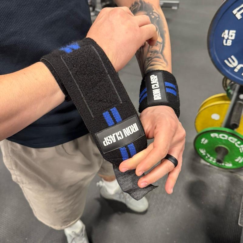 IRON CLASP Premium Weightlifting Thumbless Wrist Wraps (21”)