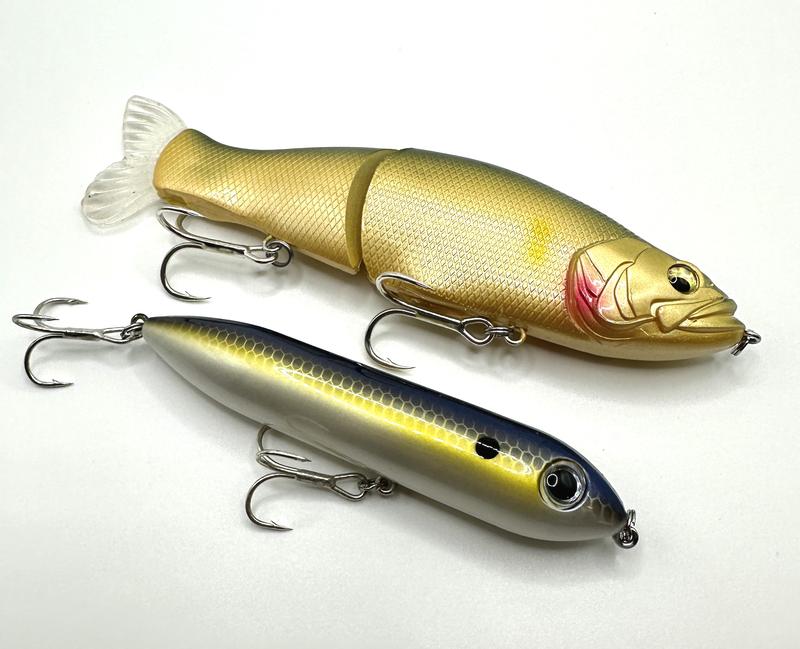 GB-14 Glide Bait and Topwater T-10 Walk the Dog Bait Bundle Natural Mystic Marlin