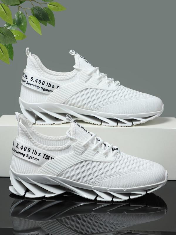 Unisex's Letter Print Lace Up Running Shoes, Breathable Comfortable Sports Shoes, Trendy All-match Sneakers for Daily Wear