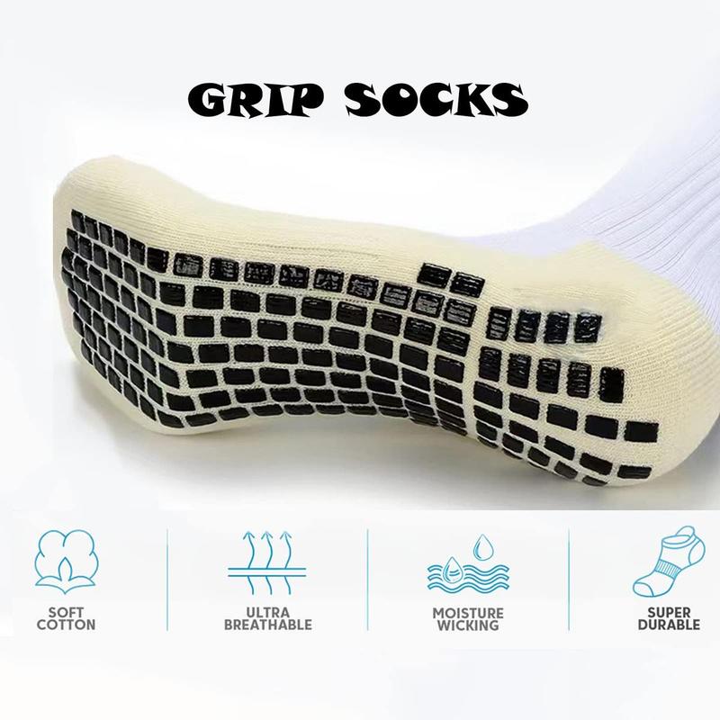 Non-slip Grip Socks, 4 Pairs Soft Breathable Sports Socks, Soccer Socks for Men, Ankle Socks, Grip Pads for Football Basketball Sports Grip Socks, Football Equipment, Boyfriend Gift, Summer Gift, Football Accessories,  Football Equipment