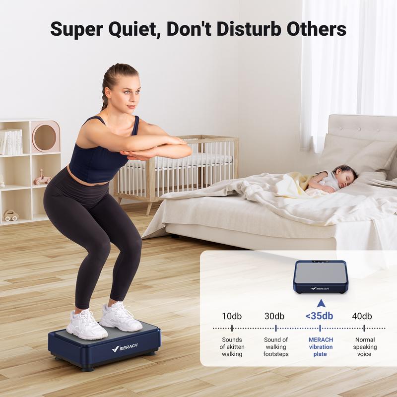 MERACH Mini Vibration Plate Exercise Machine, Lymphatic Drainage Machine, Whole Body Workout Vibration Platform for Fitness