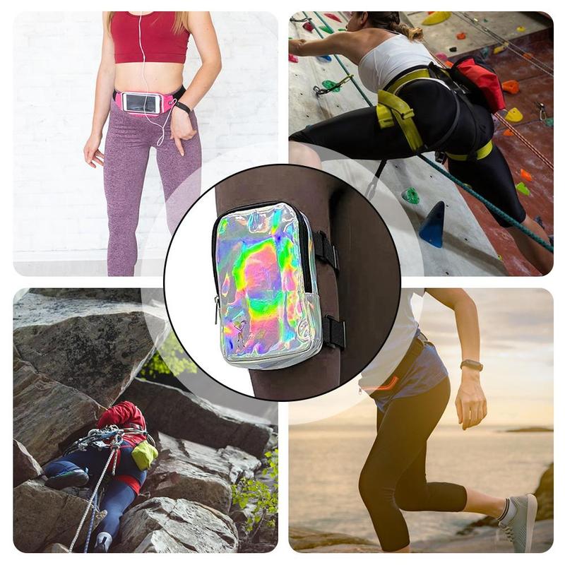 Holographic Laser Thigh Bag, 1 Count Adjustable Straps Waist Pouch for Party Activities, Outdoor Sports Accessories for Women & Girls