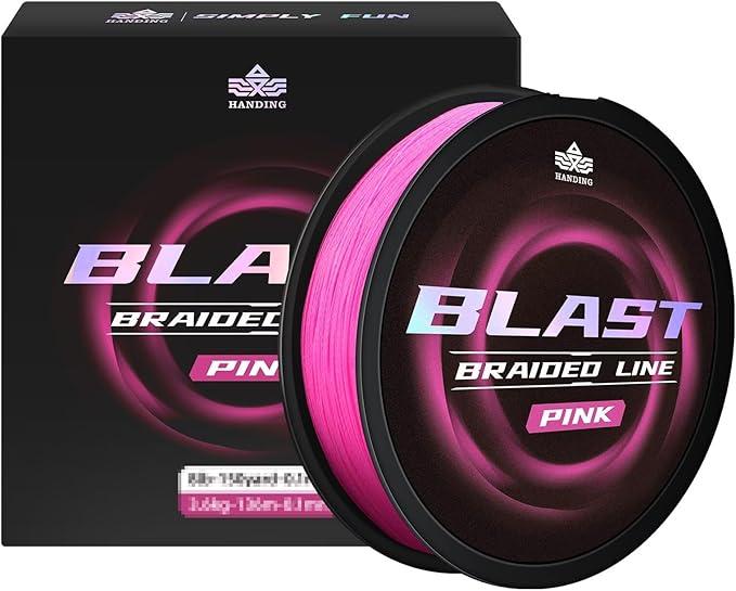 Blast Braided Fishing Line - BFS Fishing Line - Water and Abrasion Resistant - No Stretch - Colored Fishing Line Braid for Extra Visibility (Pre-Wet Before Knot Tightening)