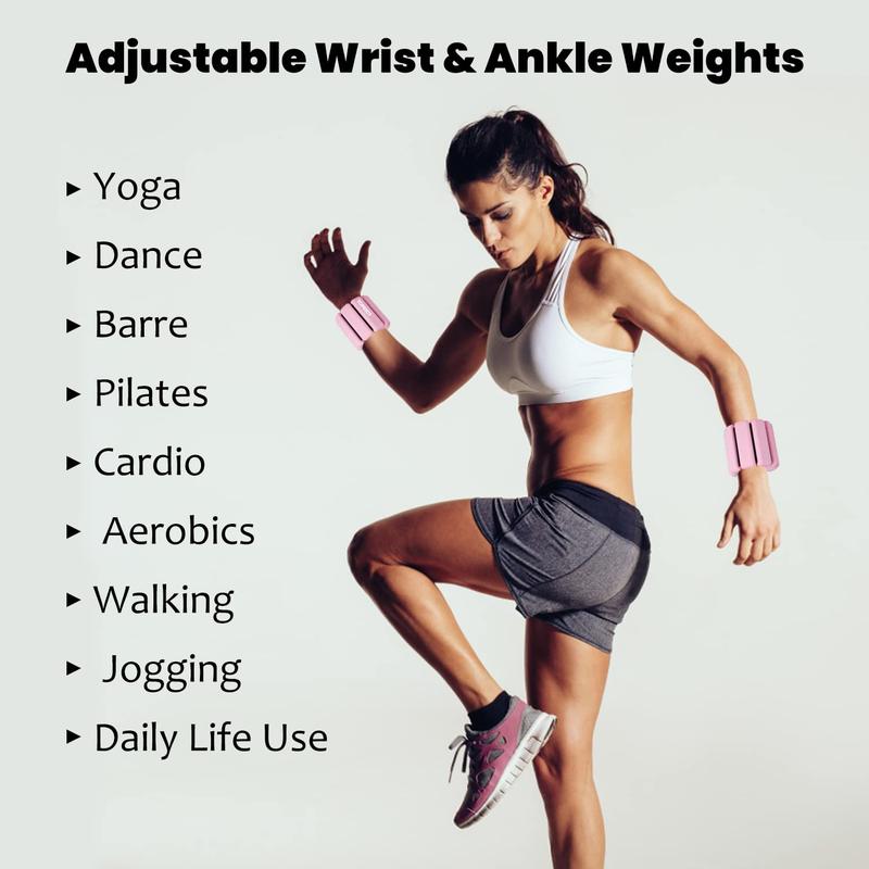 Adjustable Wrist & Ankle Weights, 1 Pair Wearable Weights Sports Wristbands for Yoga, Dance, Pilates, Walking, Sport Accessories