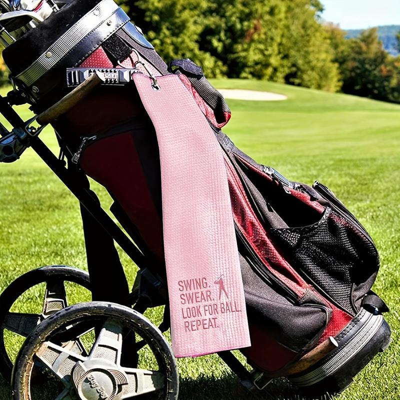 Pink Swing Towel For Golf, Embroidered Golf Towel For Golf Bags With Clip, Golf Gift For Men & Women