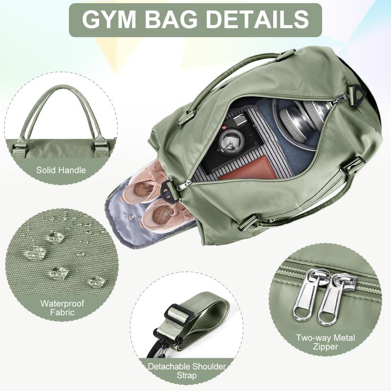 COOWOZ Gym Bag for Women Men with Shoes Compartment and Wet Pocket,Sport Swimming Yoga Bag,Waterproof Travel Duffel Bag Small Carry on Bag Overnight Weekender Bags Personal Item Bag for Airlines