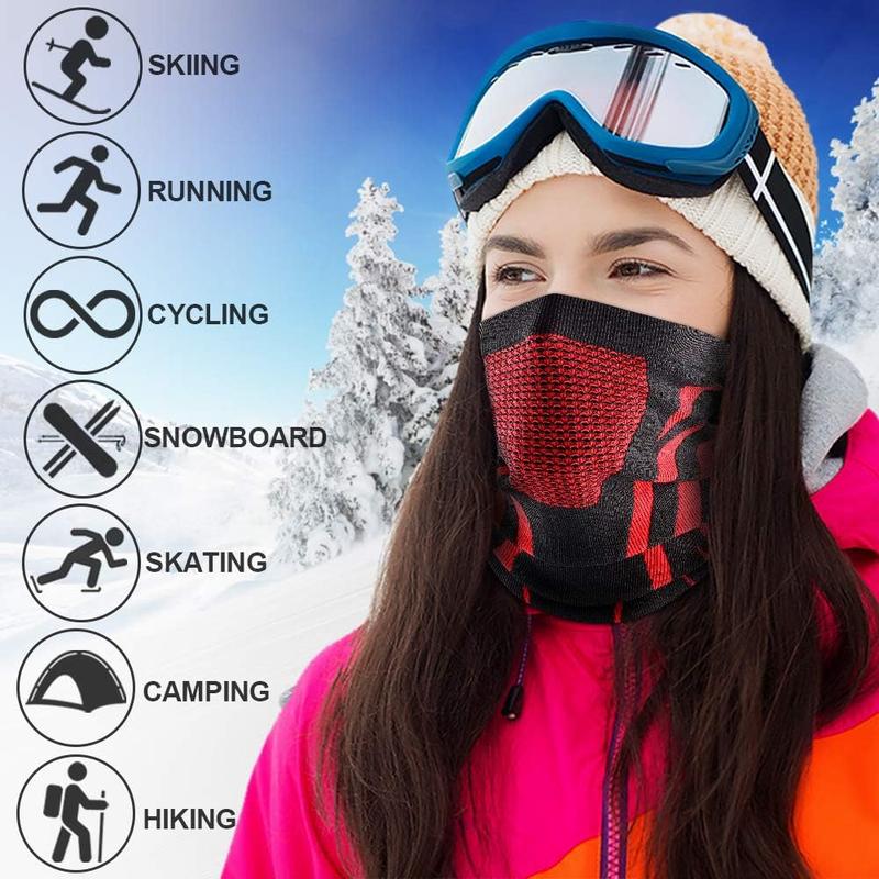 2 Pack Winter Neck Warmer Gaiter Mask Balaclava Windproof Face Mask for Men Women Ski Snowboard