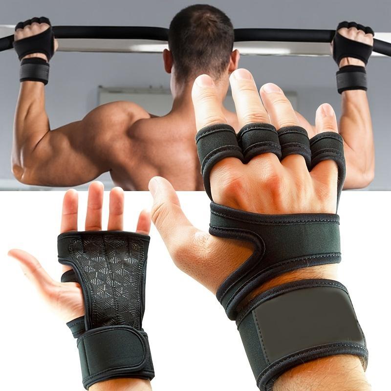 Weightlifting Half Finger Gloves, 1 Pair Gym Workout Training Hand Protector, Sports & Outdoor Accessories, Stocking Stuffers for Men Gifts, Gifts, Football Accessories, Gym Accessories