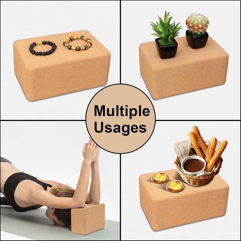 Hatha Yoga Cork Yoga Block, Natural Cork from Portuguese, Premium Brick, Eco-Friendly Yoga Accessories for Yoga, Pilates & Stretching