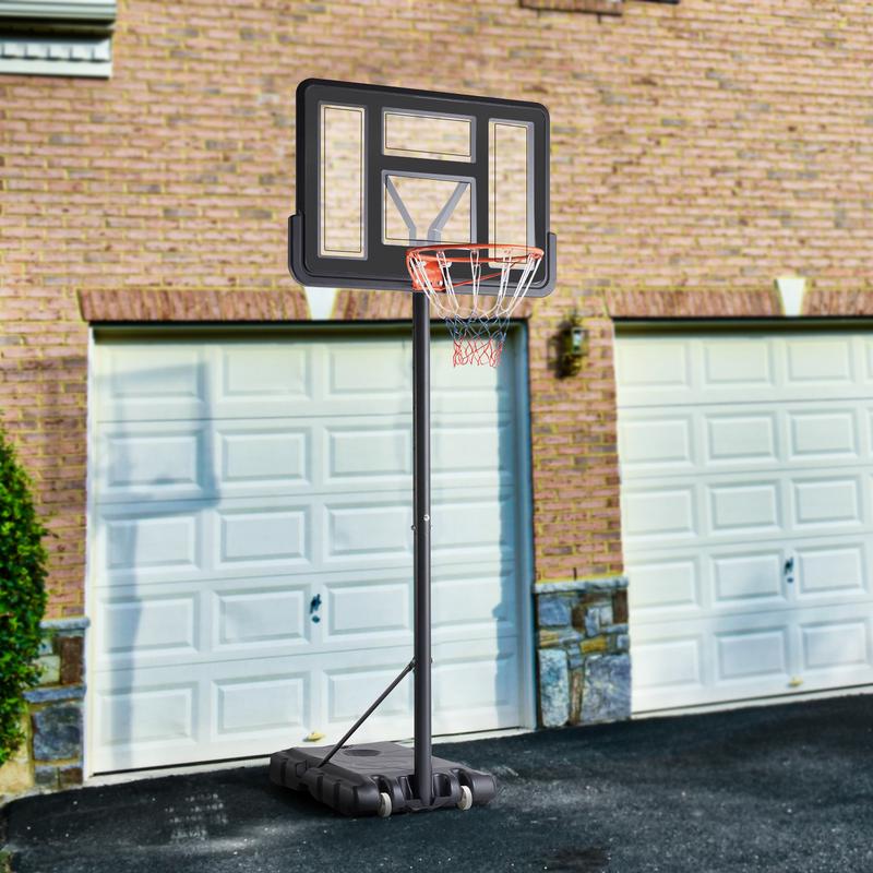 Basketball Hoop Outdoor 4.2-10ft Adjustable Height, Portable Basketball Hoop Goal Court System for Kids Adults, 44 Inch Shatterproof Backboard