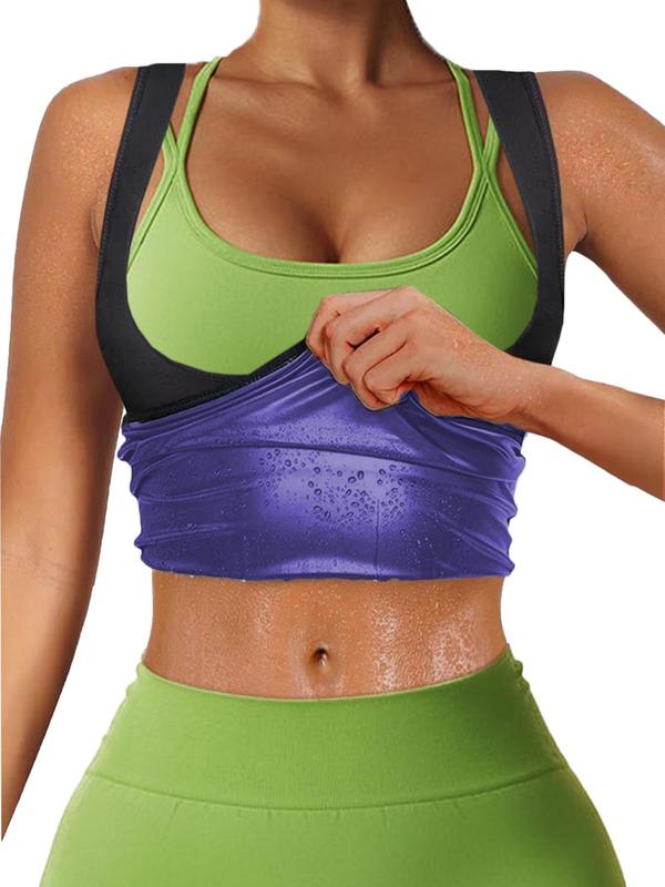 Women's Plain Sports Sauna Tank Top, Sleeveless Sweat Shirt, Compression Shirts Women, Fall Clothes, Lady's Sportswear Workout Tops for Gym Fitness Exercise, Athletic Clothes, Fall Outfits, Fallfreshness