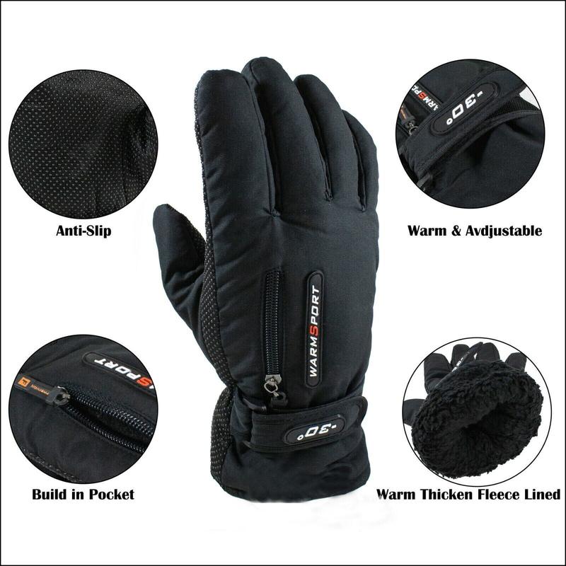 Mens Winter Thermal Warm Waterproof Ski Snowboarding Driving Work Gloves Lot