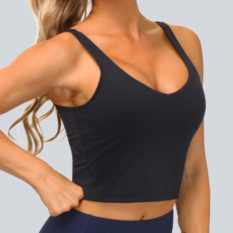 THE GYM PEOPLE Sports Bra for Women Longline Padded Bra Yoga Crop Tank Tops Fitness Workout Running Top