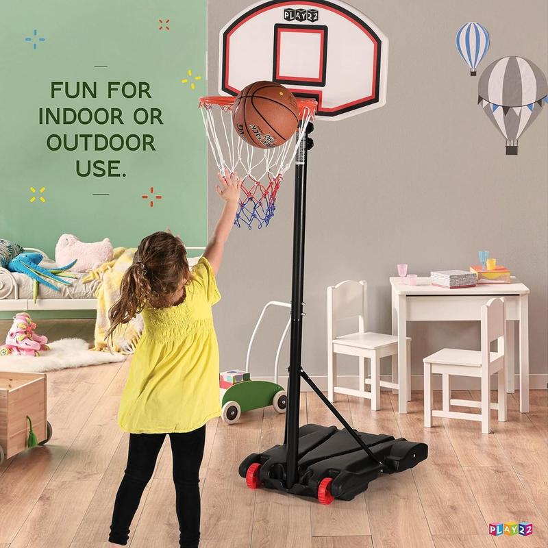 Basketball Hoop Outdoor 5-7ft Adjustable, Portable Basketball Hoops & Goals in Backyard Driveway Indoor, with Enlarged Base