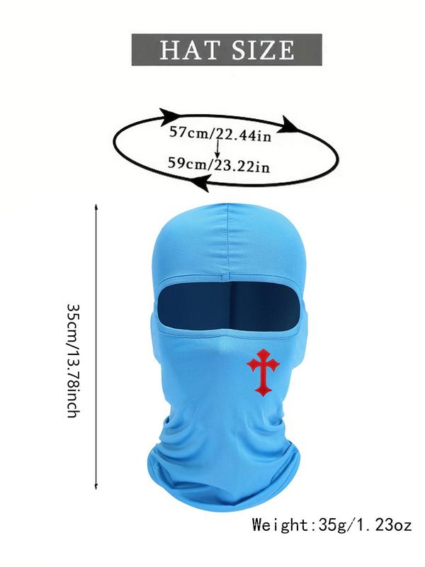 Unisex Y2k Cross Print Balaclava Mask , 2024 New Style Summer Windproof Face Covering for Men & Women, Sun Protection Face Mask for Outdoor Activities, Black Mask