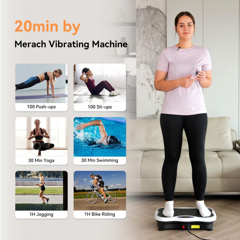 Vibration  Fitness Platform Exercise Machine  Lymphatic Drainage Shaking Full Body Shaker Workout Vibrate Stand Shake Board Sport Gym for Weight Loss Fat Burner for Women Men vibrating plate