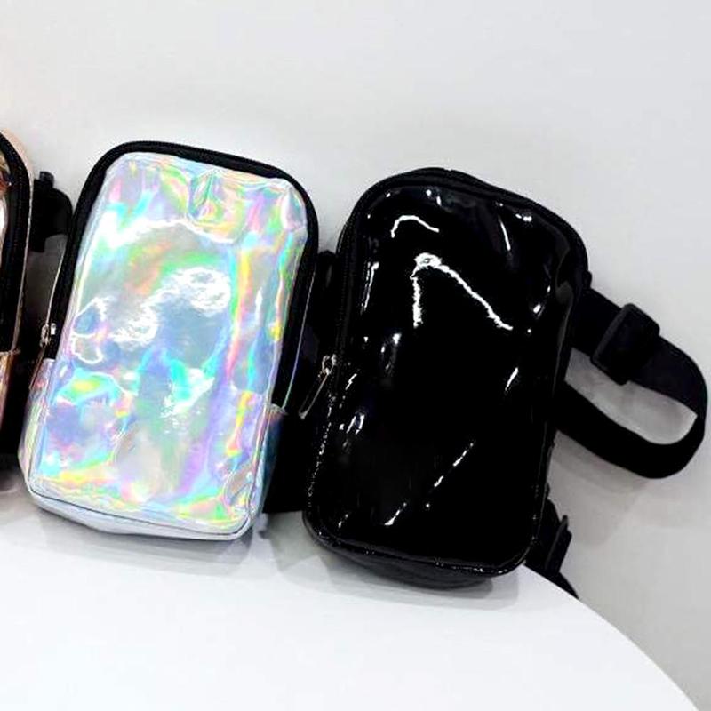 Holographic Laser Thigh Bag, 1 Count Adjustable Straps Waist Pouch for Party Activities, Outdoor Sports Accessories for Women & Girls