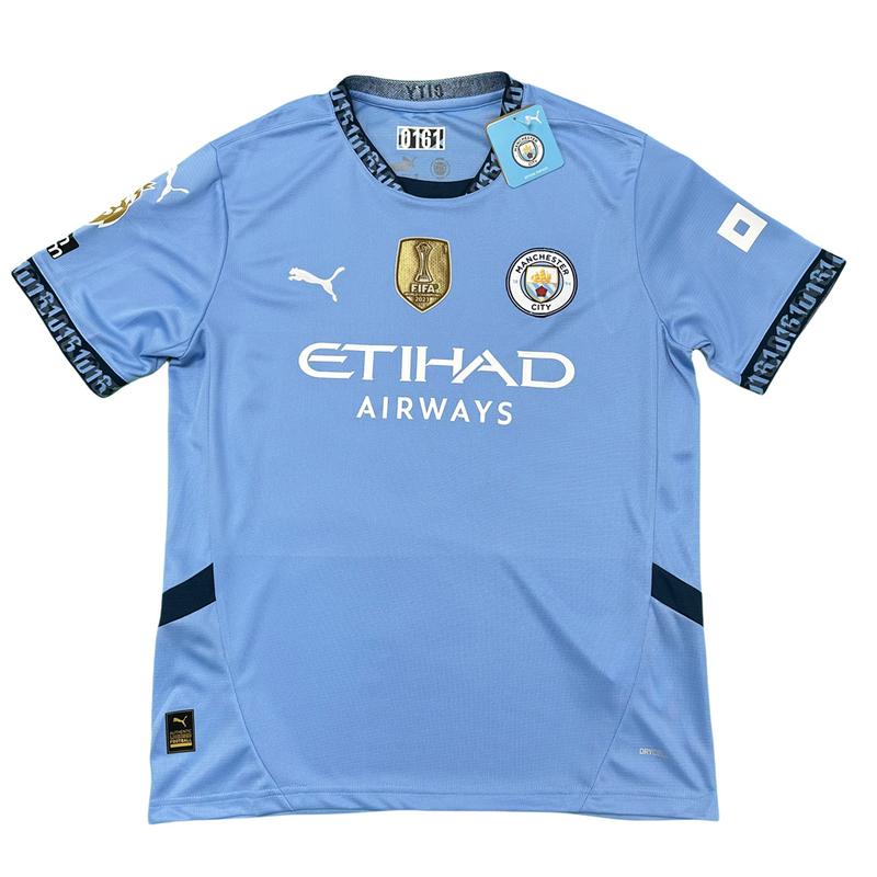 Puma 2425 Manchester City Home Blue Short Sleeve Retro Top Soccer Jersey Quick Dry Premier League