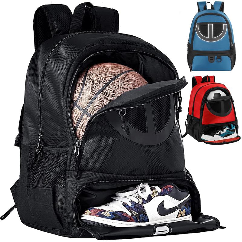 Mesh Black Basketball Soccer Bag Backpack Sports Volleyball Football Bag with Ball and Shoe Compartment for Boys Girls Man Women Ball Equipment Bag All Sports Venue-valentines day gifts for boyfriend