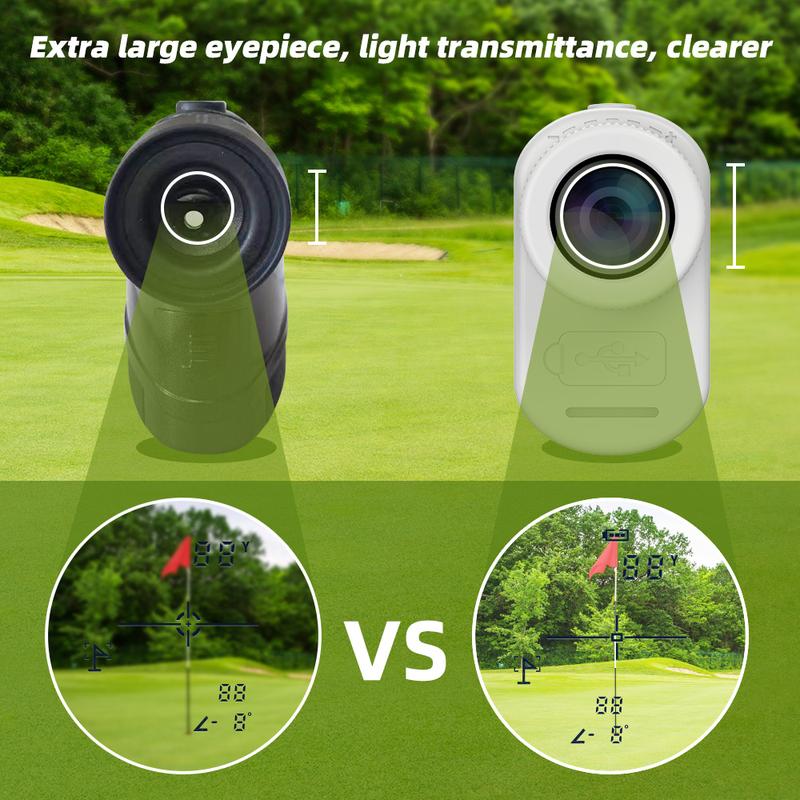 REVASRI Golf Rangefinder with Slope, Crystal Display, Flag Lock Vibration, Rechargeable Range Finders with Magnet Stripe