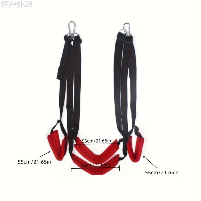 Portable Yoga Swing with Door Anchor - Red, Durable Nylon Fitness Hammock for Home Gym & Outdoor Training, Ideal for Stretching and Flexibility Exercises