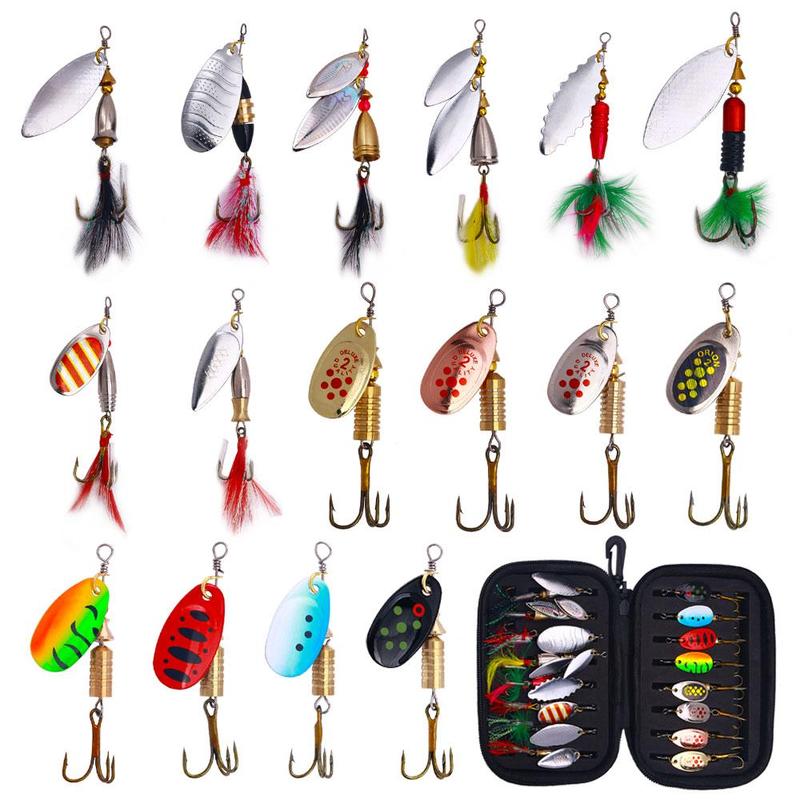 Mixed Color & Size Baitcasting Fishing Lures With Hooks, 16pcs set Fishing Lures With Hooks, Fishing Accessories For Outdoor Fishing