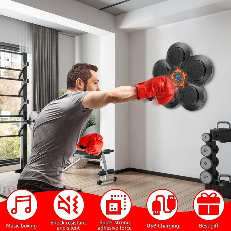 Musical Boxing Machine, Smart Music Boxing Machine with Bluetooth, Boxing Game Trainer, Fun, Wall Mounted Punching Pad Bag with Stand, Musical Boxing