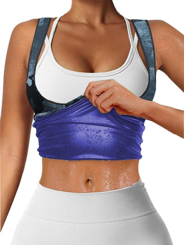 Women's Plain Sports Sauna Tank Top, Sleeveless Sweat Shirt, Compression Shirts Women, Fall Clothes, Lady's Sportswear Workout Tops for Gym Fitness Exercise, Athletic Clothes, Fall Outfits, Fallfreshness