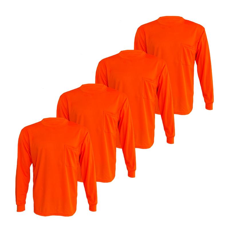 4 SHIRT PACK ST912 OF Hi Visibility ultra light weigh Long sleeve Shirt   polyester birdeye Fabric for quick dry AVAIALBE IN VARIOUS COLORS