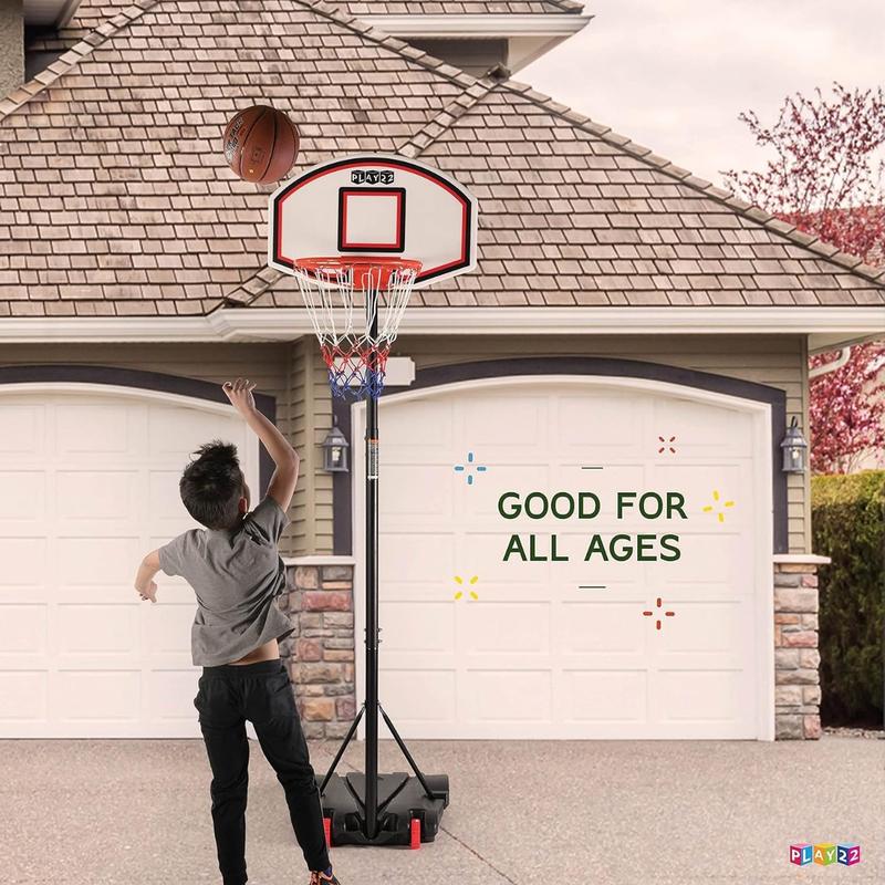 Basketball Hoop Outdoor 5-7ft Adjustable, Portable Basketball Hoops & Goals in Backyard Driveway Indoor, with Enlarged Base