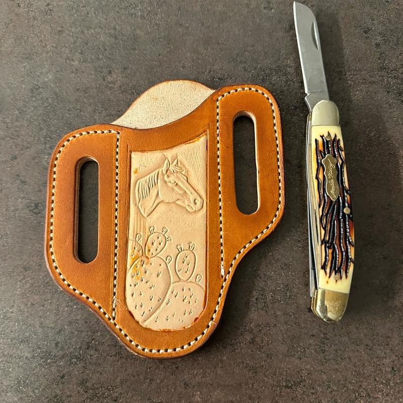 Pancake knife Sheath Trapper knife Sheath Leather knife Sheath outdoor accessories Knives