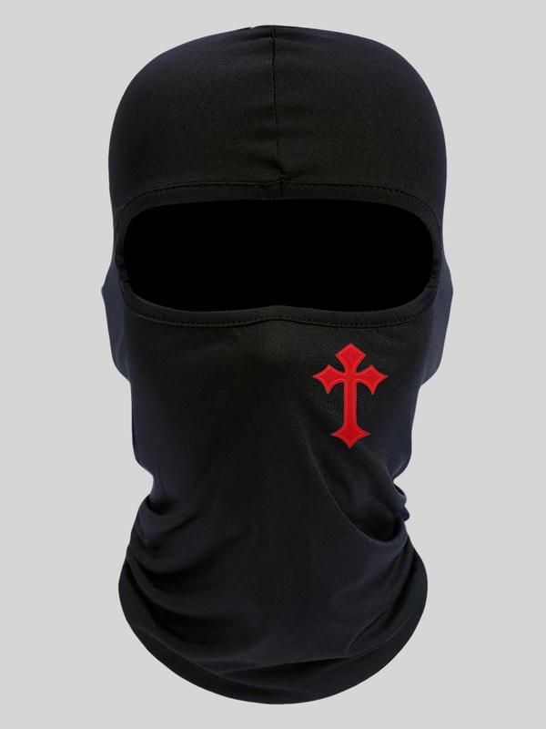 Unisex Y2k Cross Print Balaclava Mask , 2024 New Style Summer Windproof Face Covering for Men & Women, Sun Protection Face Mask for Outdoor Activities, Black Mask