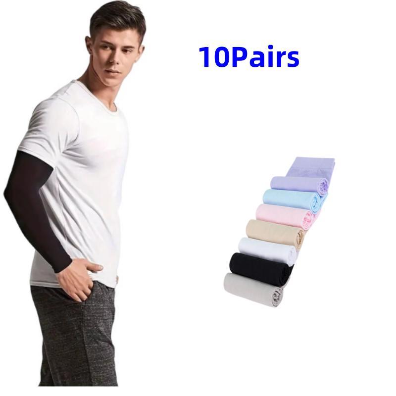 Disposable High Elasticity Arm Sleeves, 10 Pairs UV Protection Cooling Arm Sleeves, Sports Sleeves for Cycling, Golf, Running & Driving, Sports Accessories