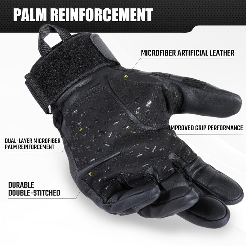 WTACTFUL Breathable Touch Screen Motorcycle Gloves With Hard Shell - Non-Slip, Comfortable Full-Finger Glove For Outdoor Sports Cycling