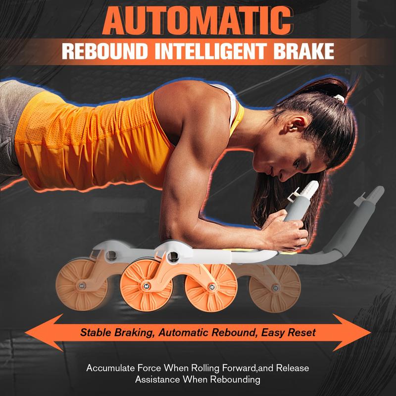 Elbow support automatic rebound abdominal wheel, abdominal exercise machine abdominal muscle roller, abdominal muscle training equipment, trolley core strengthening trainer fitness abdominal training rodeo core dumbbell set