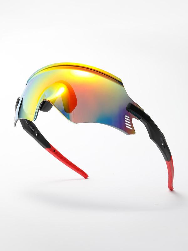 Sporty Biking Running Sunglasses, Uv Protection Windproof Sunglasses, Fashionable Sports Eyewear for Men & Women