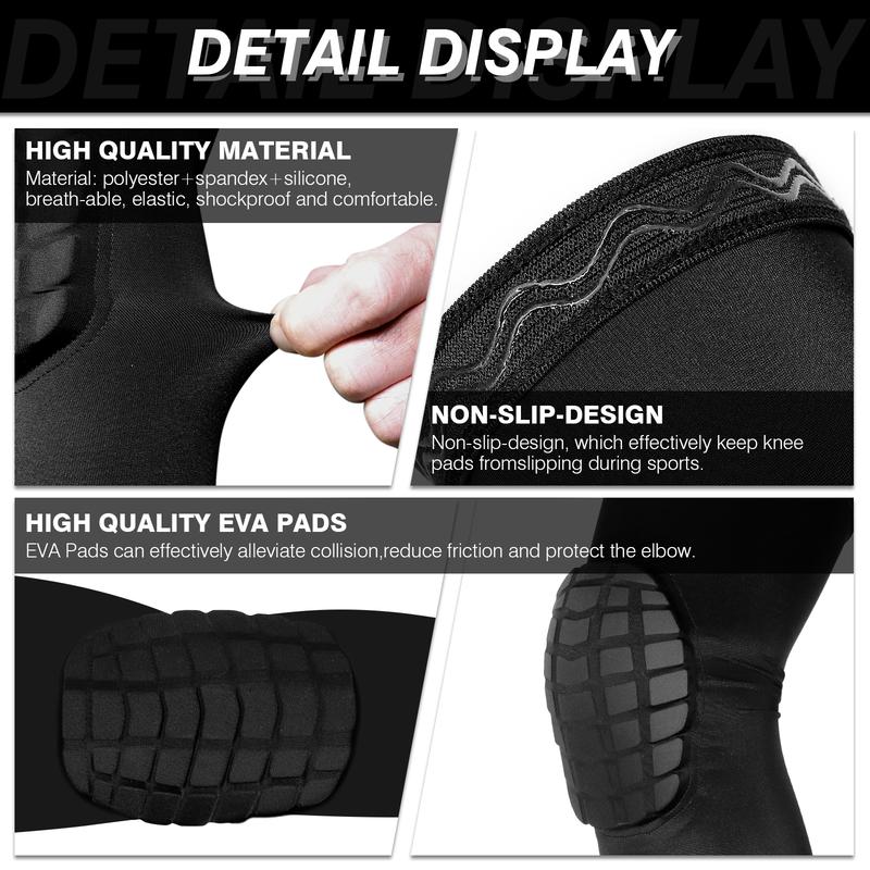 2 Count Youth & Adult Unisex Sports Elbow Pads for Basketball, Volleyball, Baseball & More - Enhanced Padded Arm Sleeves with EVA Protection(Black)