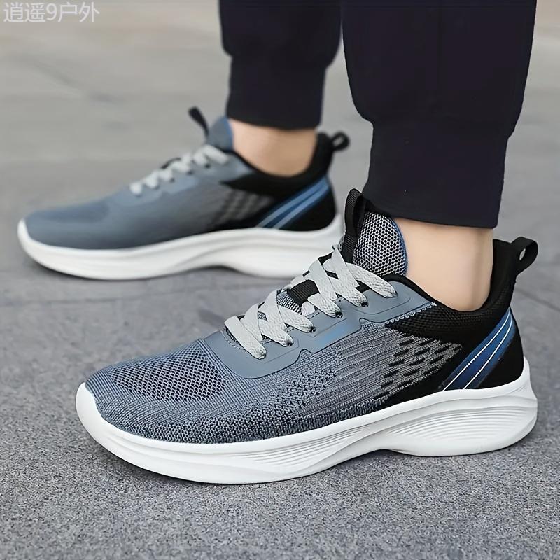 Men's Road Running Shoes, Stability Pronation, Sports & Outdoor, Lace-Up Closure, Low Top Design, Fabric Upper & Insole, Rubber Sole, Geometric Pattern, All-Season