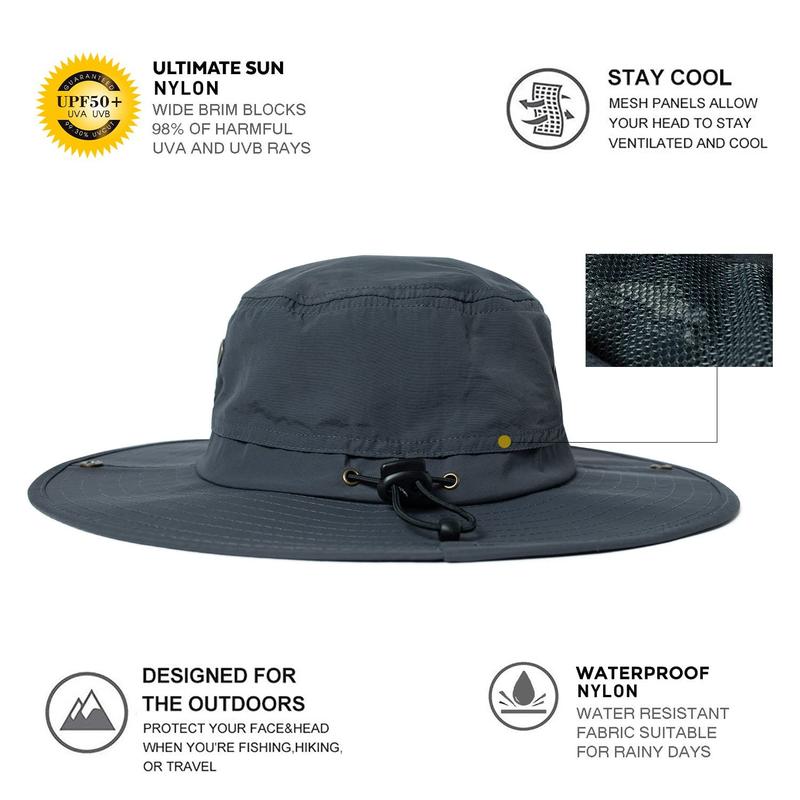 TOP-EX XL XXL Large Size Oversized Mens Sun Hats Fishing Bucket Boonie Beach UV Protection Wide Brim