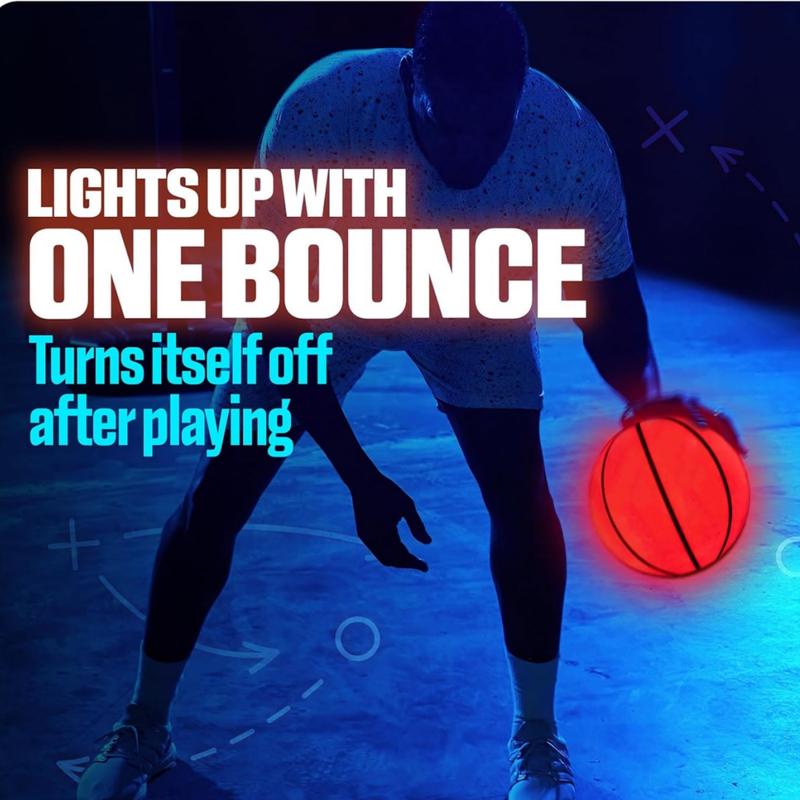 Glow in the Dark Light Up Basketball - Glowing Red Basket Ball for Night Ball Games - Sports Gear Accessories Gifts for Boys