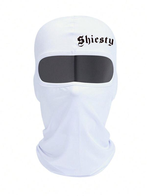 Unisex Sporty Letters Print Balaclava Mask, Trendy Soft Windproof Face Covering for Men & Women, Sun Protection Face Mask for Outdoor Activities