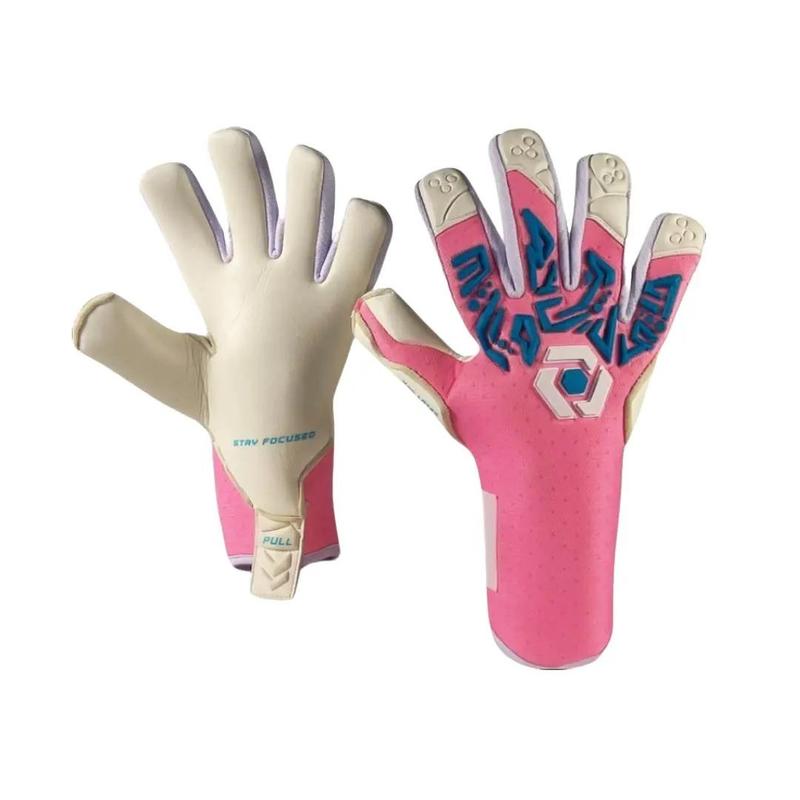 Prime Focus Goalkeeping Aura Pink Goalkeeper Gloves - Professional Quality with Negative Cut Design and Pro+ Contact Latex