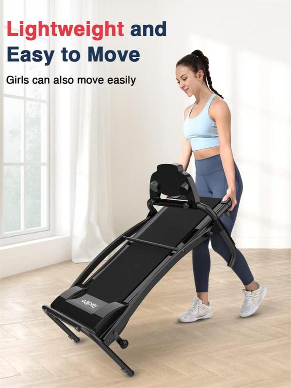 Redliro Electric Treadmill Foldable Exercise Walking Machince for Apartment Home Office Jogging Compact Folding Easy Assembly 12 Preset Program 2 Wheels LCD Display