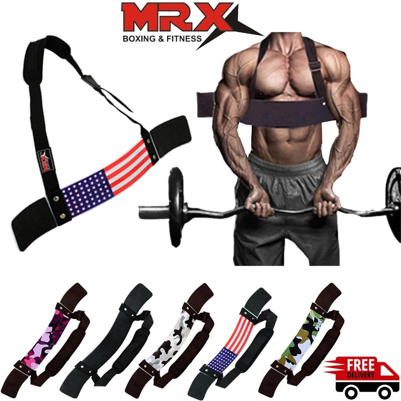 MRX Arm Blaster Bicep Exercise Gym Workouts for Men or Women Black