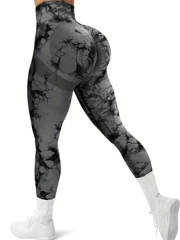 Women's Tie Dye Print High Waist Sports Gym Leggings, Sporty Comfy Skinny Pants, Workout Clothes Women, Gym Clothes Women, Fall Clothes, Sport & Outdoor Back To School Clothing for Yoga Gym Workout Running, Fall Outfits 2024, Fall Outfits, Fallfreshness