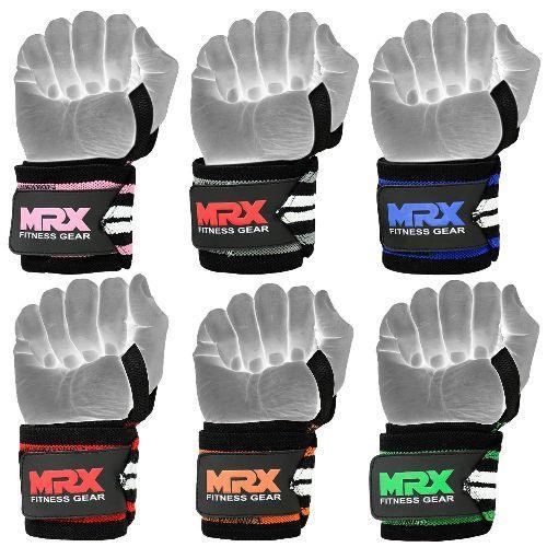 MRX Power Weightlifting Wrist Wraps for Men and Women - Premium Quality Bodybuilding Gym Workout Straps with Thumb Loops