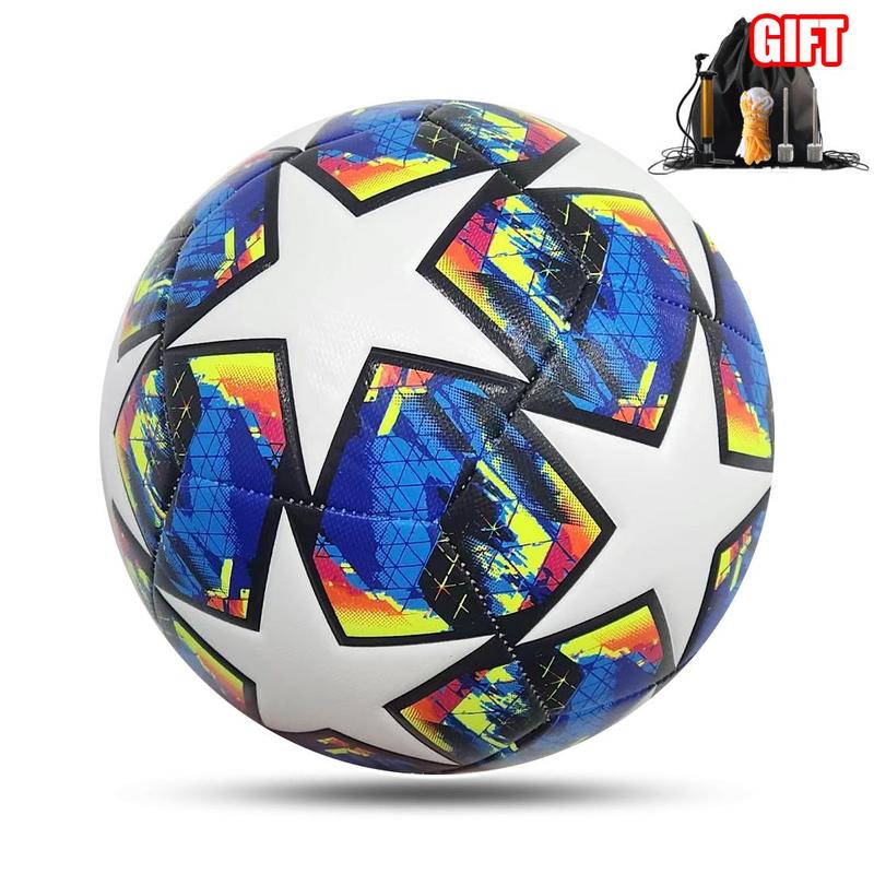 Size 5 Soccer Ball, Professional Summer Training Football Set with Air Pump & Storage Bag & Net Bag & 2 Counts Ball Needles, Ball Sports Equipment,  Football Accessories