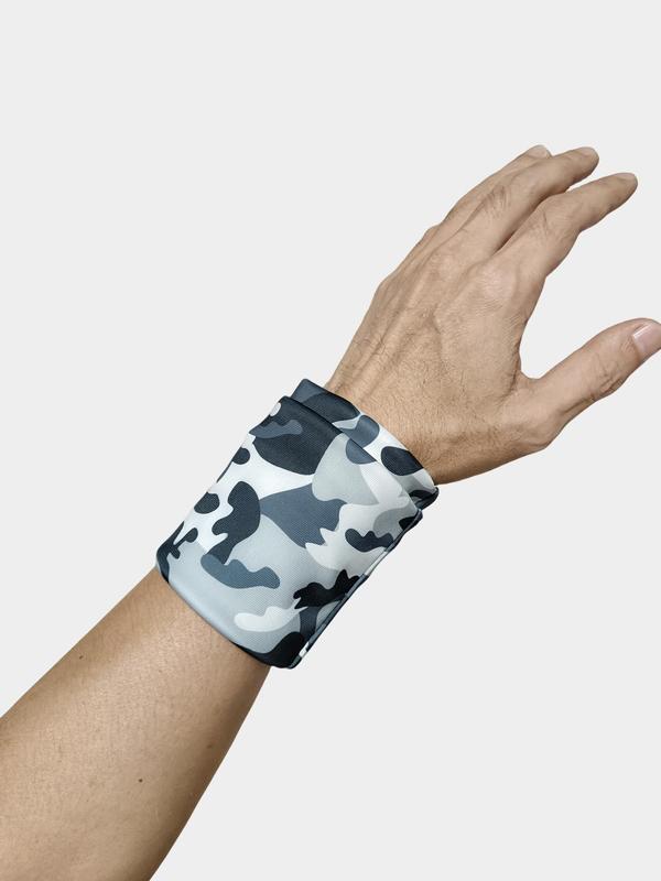 Camo Print Sports Wrist Bag, Zipper Design Portable Sports Wrist Pouch For Running Cycling Outdoor Activities