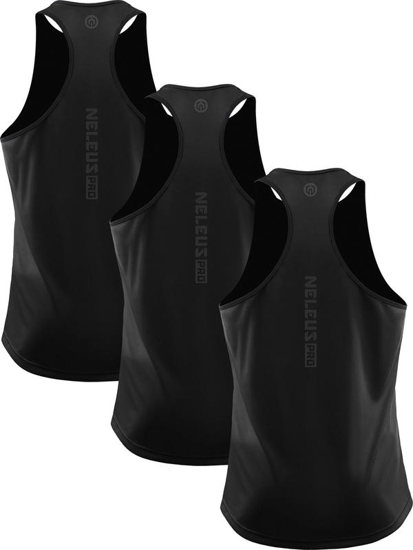 NELEUS Men's 3 Pack Muscle Workout Tank Top, I-Shaped Vest